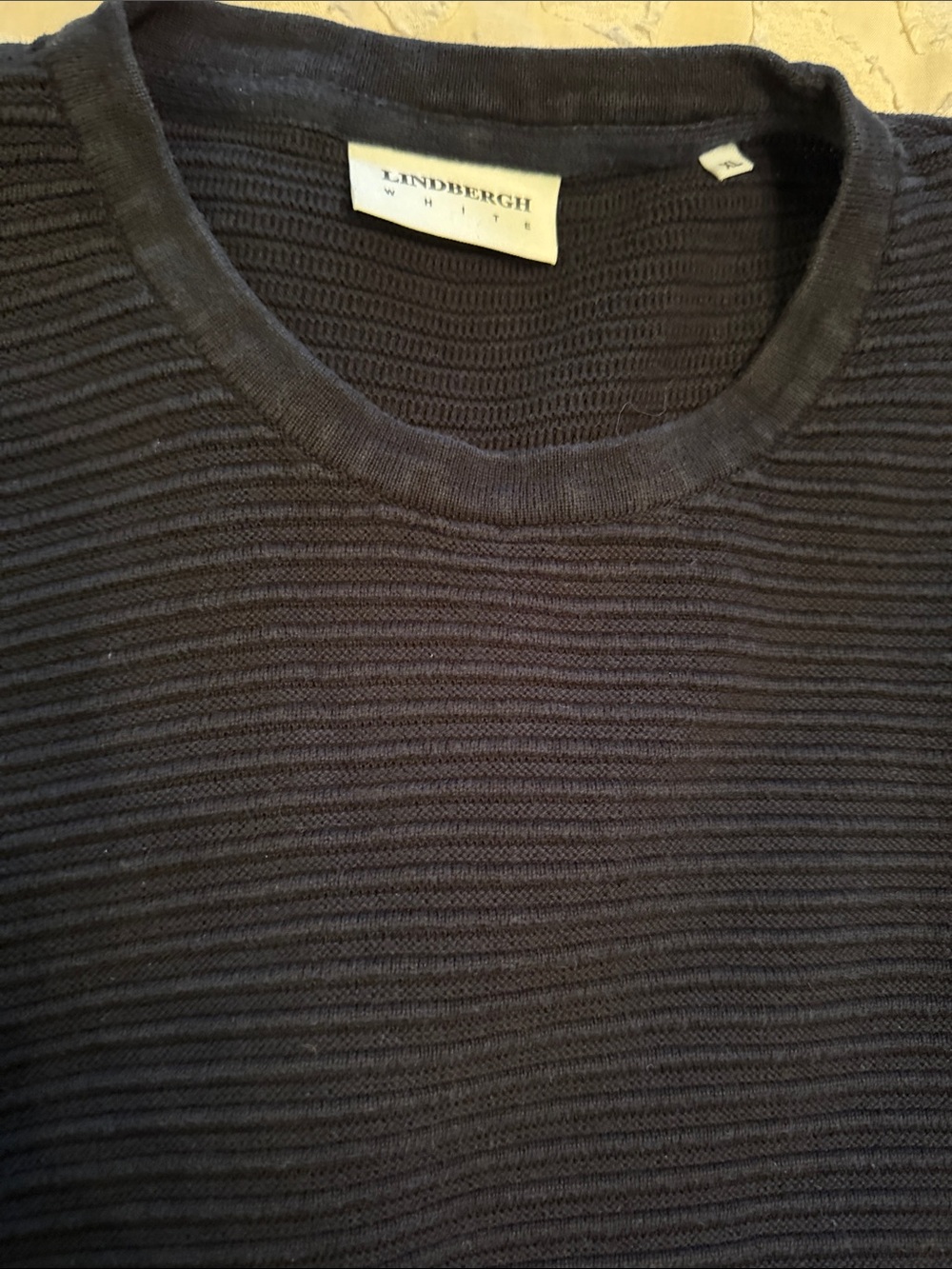 Men's Dark Naby Ribbed Crewneck Sweater